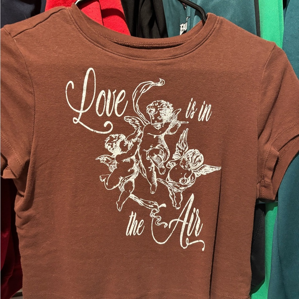 Brown Shirt with Angel Print